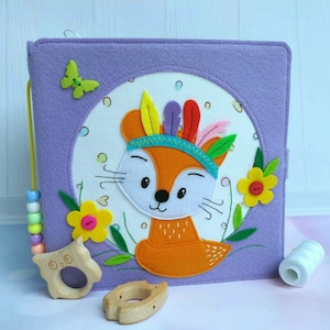 Cute quiet book for baby Felt toddler toy busy book Montessori fabric activity book for 1-4 years