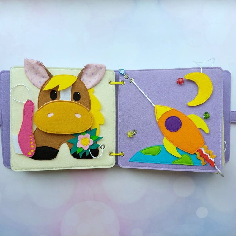 Quiet Book Baby Felt Toddler Busy Book Montessori Fabric Activity Book 14 Years Etsy