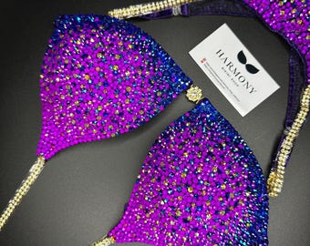 Purple neon ,Bikini,Figure Bikini,Bikini Suit,Competition Bikini, Wellness Competition Bikini, NPC, IFBB, Posing Competition,triangularcup