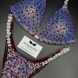 Amethyst Crystal Bikini,Figure Bikini, Bikini Suit, Competition Bikini, Wellness Competition Bikini, NPC, IFBB, Posing Competition, triangul