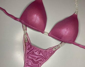 Pink shine Base Fitness Bikini, Figure Bikini, Bikini Suit, Competition Bikini, Wellness Competition Bikini, NPC, IFBB, Posing Competition