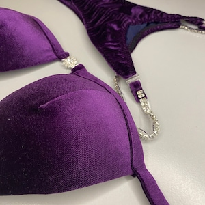 Purple Base FitnessBikini, Figure Bikini, Bikini Suit, Competition Bikini, Wellness Competition Bikini, NPC, IFBB, Posing Competition