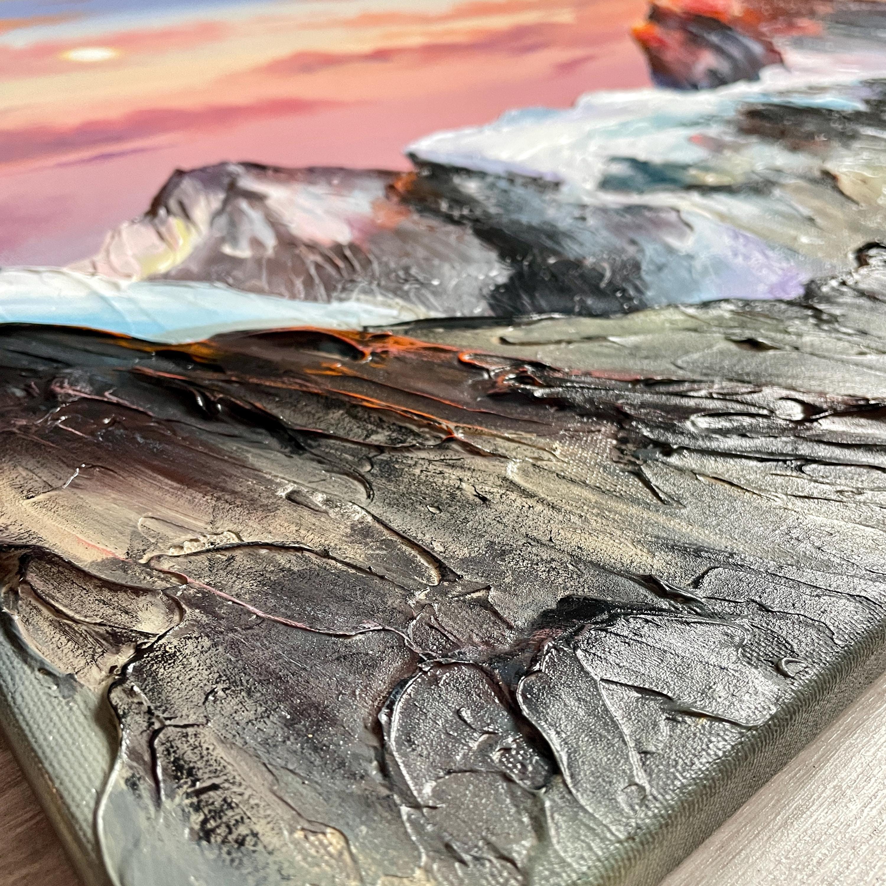 Original Everest Painting: 3D Impasto Acrylic Mountain Landscape