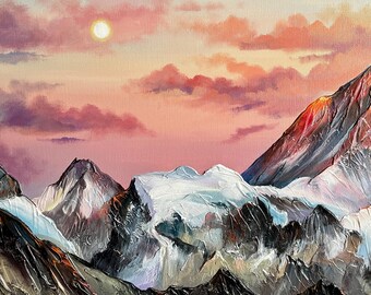 Original Everest Painting: 3D Impasto Acrylic Mountain Landscape