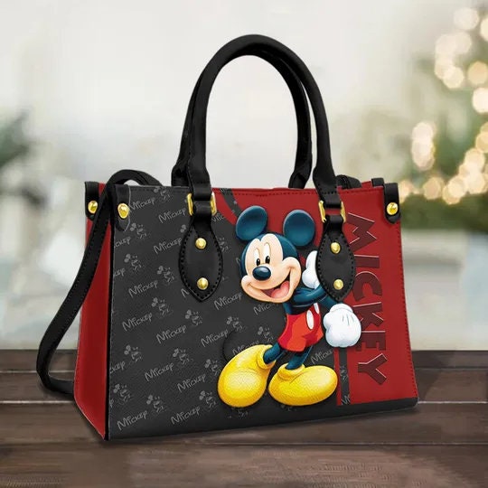 Discover Mickey Mouse Disney Leather Bag, Cartoon Leather Handbag