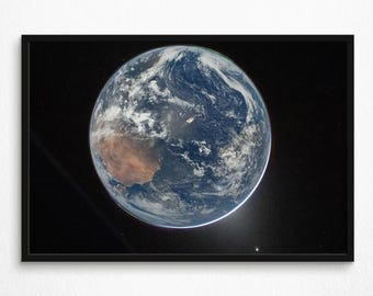 Earth from Artemis II Poster, NASA Space Print, Moon Mission Reid Wiseman Wall Art