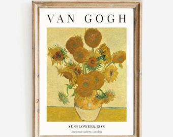 ゴッホのプリント - ヴィンセント・ヴァン・ゴッホのひまわり