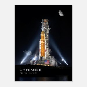 Artemis II Poster - NASA Orion Spacecraft Wall Art - Moon Mission Print - Space Lover Gift 75x100 cm / 30x40″