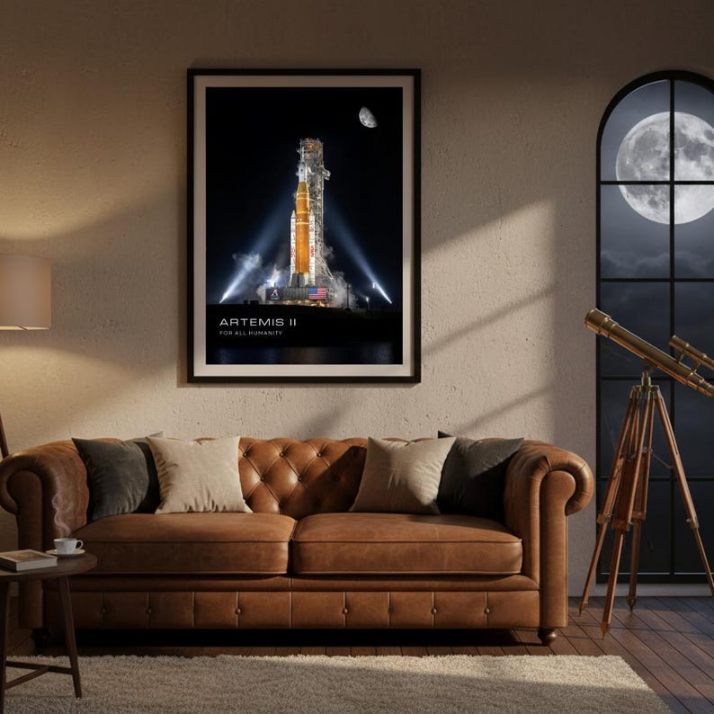 Artemis II Poster - NASA Orion Spacecraft Wall Art - Moon Mission Print - Space Lover Gift image 2