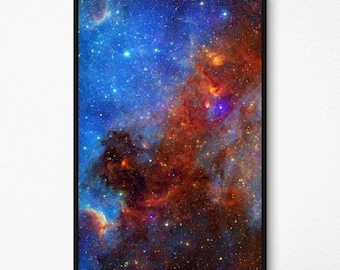 Colorful Cosmic Galaxy Nebula - Hubble Telescope Print - NASA Space Photography - Astronomy Interstellar Poster