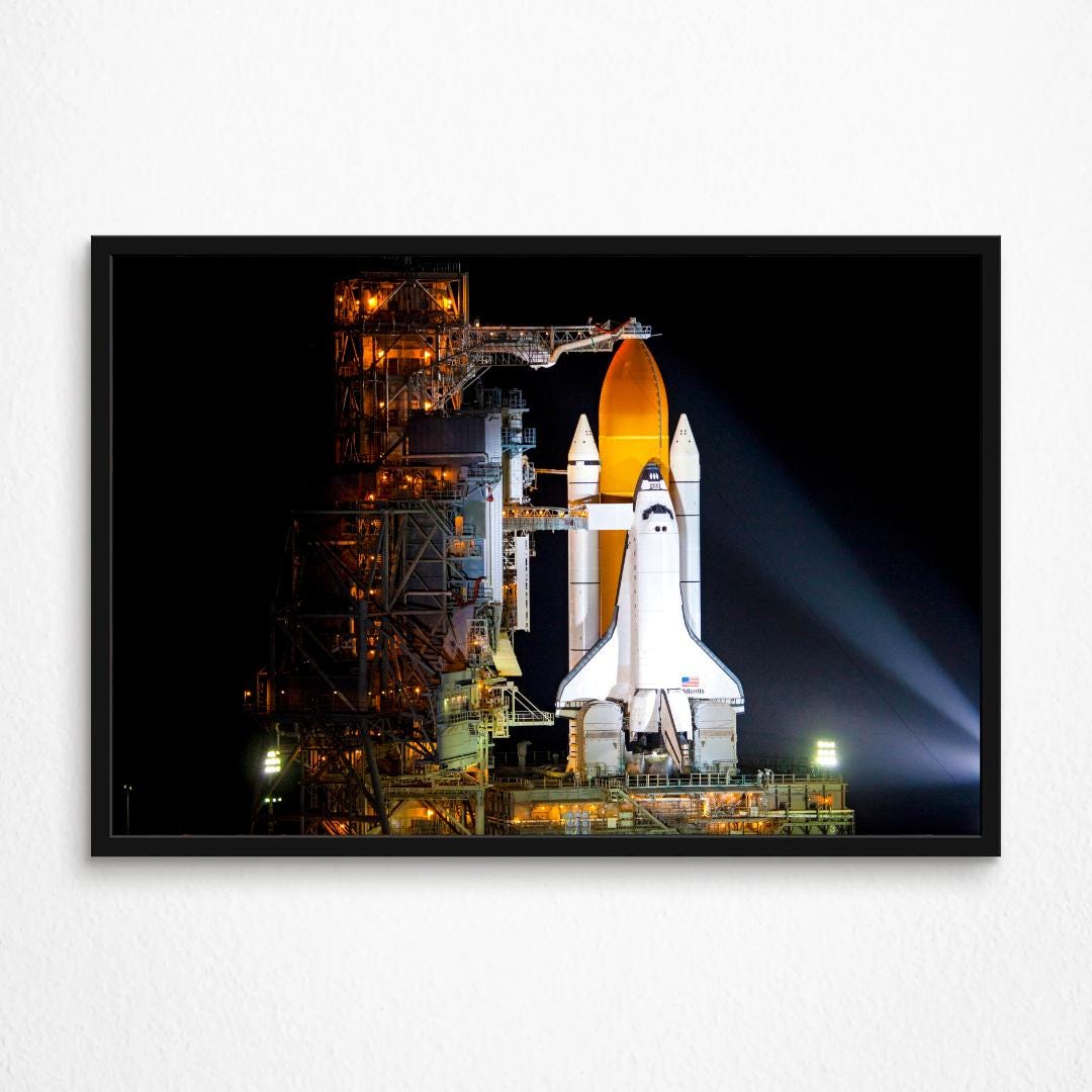 NASA Space Shuttle Launch Poster - STS Wall Art - Vintage Spacecraft ...