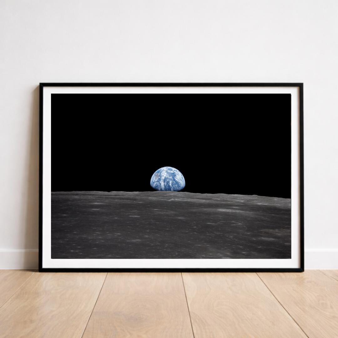Earthrise Over Moon Poster From Apollo 11 NASA Space Print - Etsy