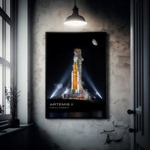Artemis II Poster - NASA Orion Spacecraft Wall Art - Moon Mission Print - Space Lover Gift image 3