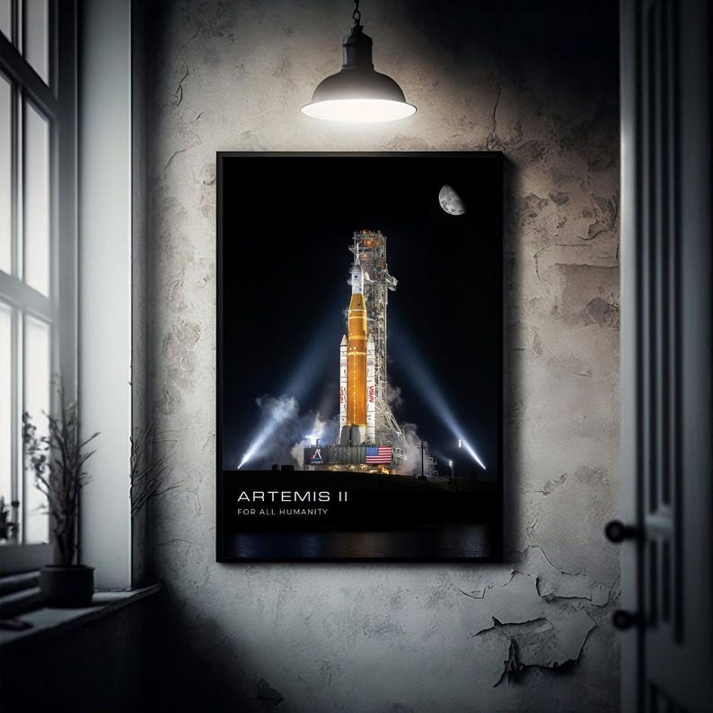 Artemis II Poster - NASA Orion Spacecraft Wall Art - Moon Mission Print - Space Lover Gift image 3