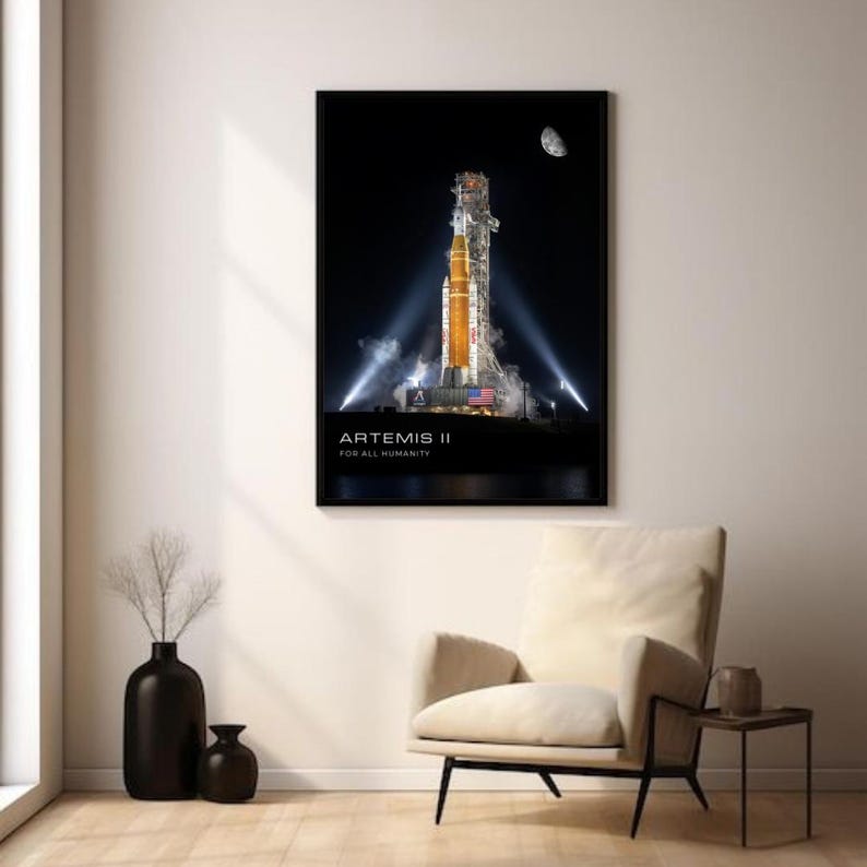 Artemis II Poster - NASA Orion Spacecraft Wall Art - Moon Mission Print - Space Lover Gift image 4