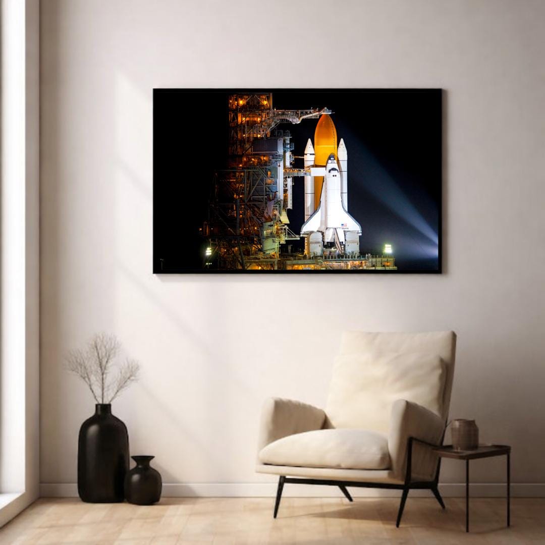 NASA Space Shuttle Launch Poster - STS Wall Art - Vintage Spacecraft ...