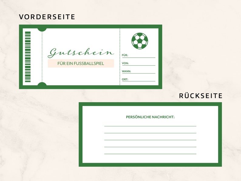 Personalized Football Voucher Template for Printing and Filling Out