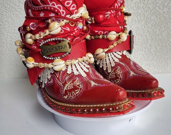 Kid's upcycled western cowboy boots