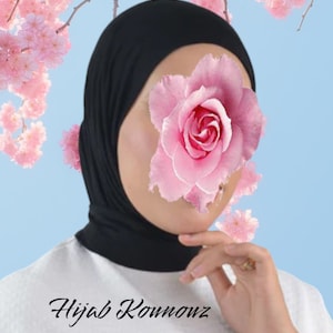 Instant Hijab, Easy Hijab, Instant Jersey Hijab Ready To Go Instant Hijab für Damen Mädchen Frauen, einfach Hijab zu tragen, Jersey Schal Schwarz