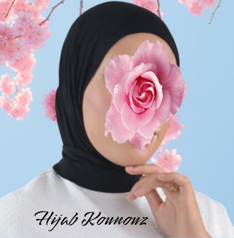 Instant Hijab, Easy Hijab, Instant Jersey Hijab Ready To Go Instant Hijab für Damen Mädchen Frauen, einfach Hijab zu tragen, Jersey Schal Schwarz