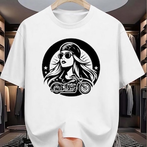 Girl Rocker Vector Bundle Biker T Shirt Designs SVG PNG PDF Pack image 17