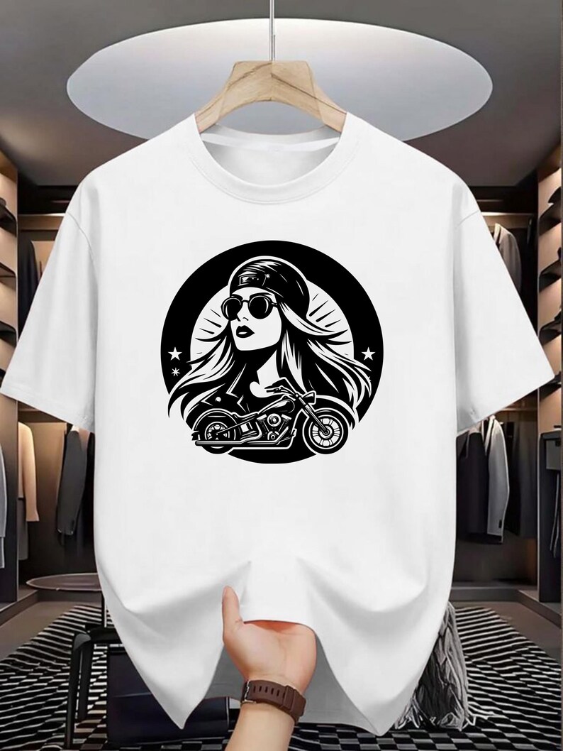 Girl Rocker Vector Bundle Biker T Shirt Designs SVG PNG PDF Pack image 17