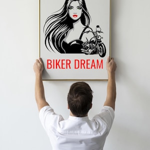 Girl Rocker Vector Bundle Biker T Shirt Designs SVG PNG PDF Pack image 11