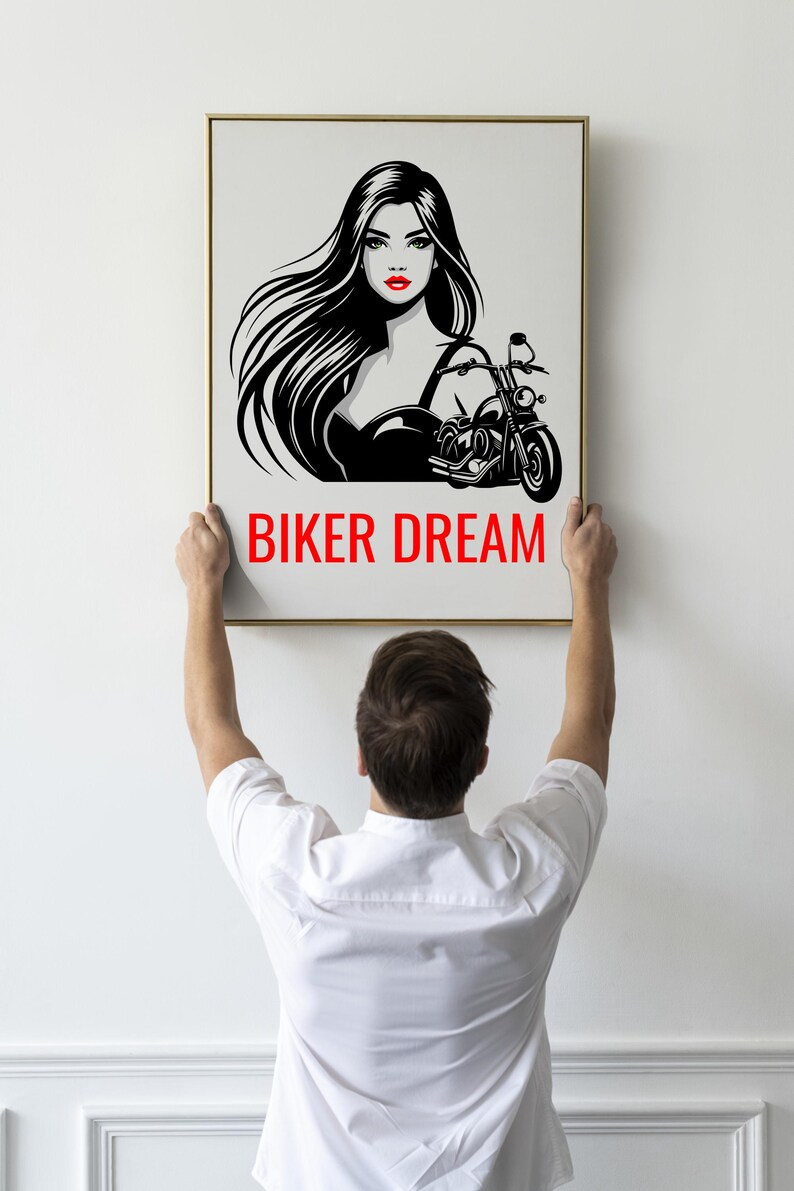 Girl Rocker Vector Bundle Biker T Shirt Designs SVG PNG PDF Pack image 11