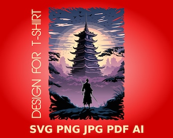 Samurai Warrior Japan Art Design (SVG, PNG, PDF)
