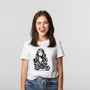 Girl Rocker Vector Bundle Biker T Shirt Designs SVG PNG PDF Pack image 16