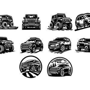 50 Off-road car 4x4 SUV 4WD Car Logo svg png pdf Bundle Clipart, car png clipart, 4x4 digital download, 4WD car, 4x4 Car cricut 画像 3