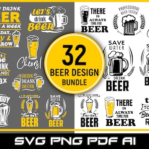 Beer Quote Bundle SVG PNG PDF Logo Pack | Beer Lovers Funny T-Shirt Design