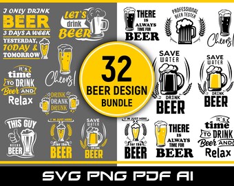 Beer Quote Bundle SVG PNG PDF Logo Pack | Beer Lovers Funny T-Shirt Design