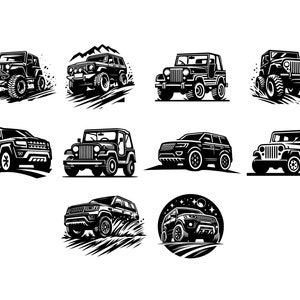 50 Off-road car 4x4 SUV 4WD Car Logo svg png pdf Bundle Clipart, car png clipart, 4x4 digital download, 4WD car, 4x4 Car cricut 画像 4