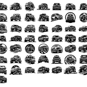 50 Off-road car 4x4 SUV 4WD Car Logo svg png pdf Bundle Clipart, car png clipart, 4x4 digital download, 4WD car, 4x4 Car cricut 画像 2