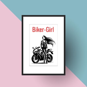 Girl Rocker Vector Bundle Biker T Shirt Designs SVG PNG PDF Pack image 12