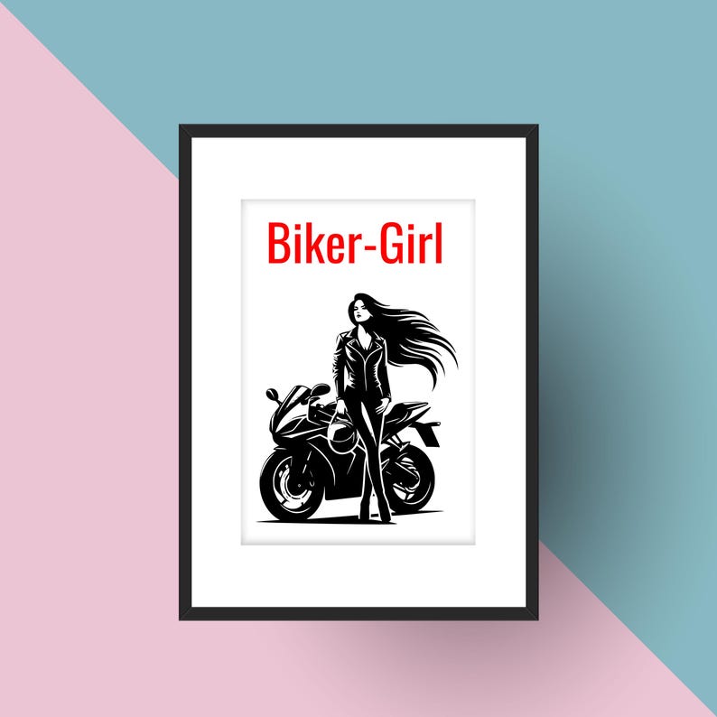 Girl Rocker Vector Bundle Biker T Shirt Designs SVG PNG PDF Pack image 12
