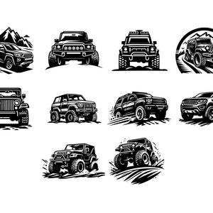 50 Off-road car 4x4 SUV 4WD Car Logo svg png pdf Bundle Clipart, car png clipart, 4x4 digital download, 4WD car, 4x4 Car cricut 画像 5