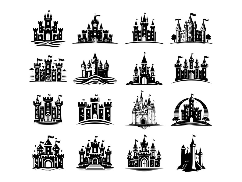 Paquete de diseño de 52 castillos: imágenes prediseñadas mágicas y ...