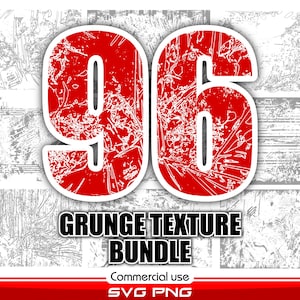 Paquete de 96 texturas grunge con efecto desgastado para estampado de camisetas y diseño de logotipos.