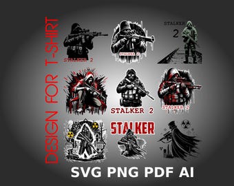Hero S.T.A.L.K.E.R. Game Art Design | SVG, PDF, PNG for T-Shirts, Clothes and Digital Projects