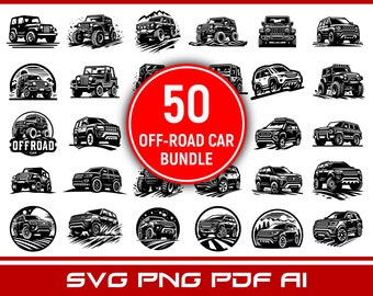 50 Off-road car | 4x4 | SUV | 4WD Car Logo svg png pdf Bundle Clipart, car png clipart, 4x4 digital download, 4WD car, 4x4 Car cricut