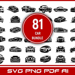 81 Car Silhouette Vector Logo Bundle (SVG, PNG, PDF)