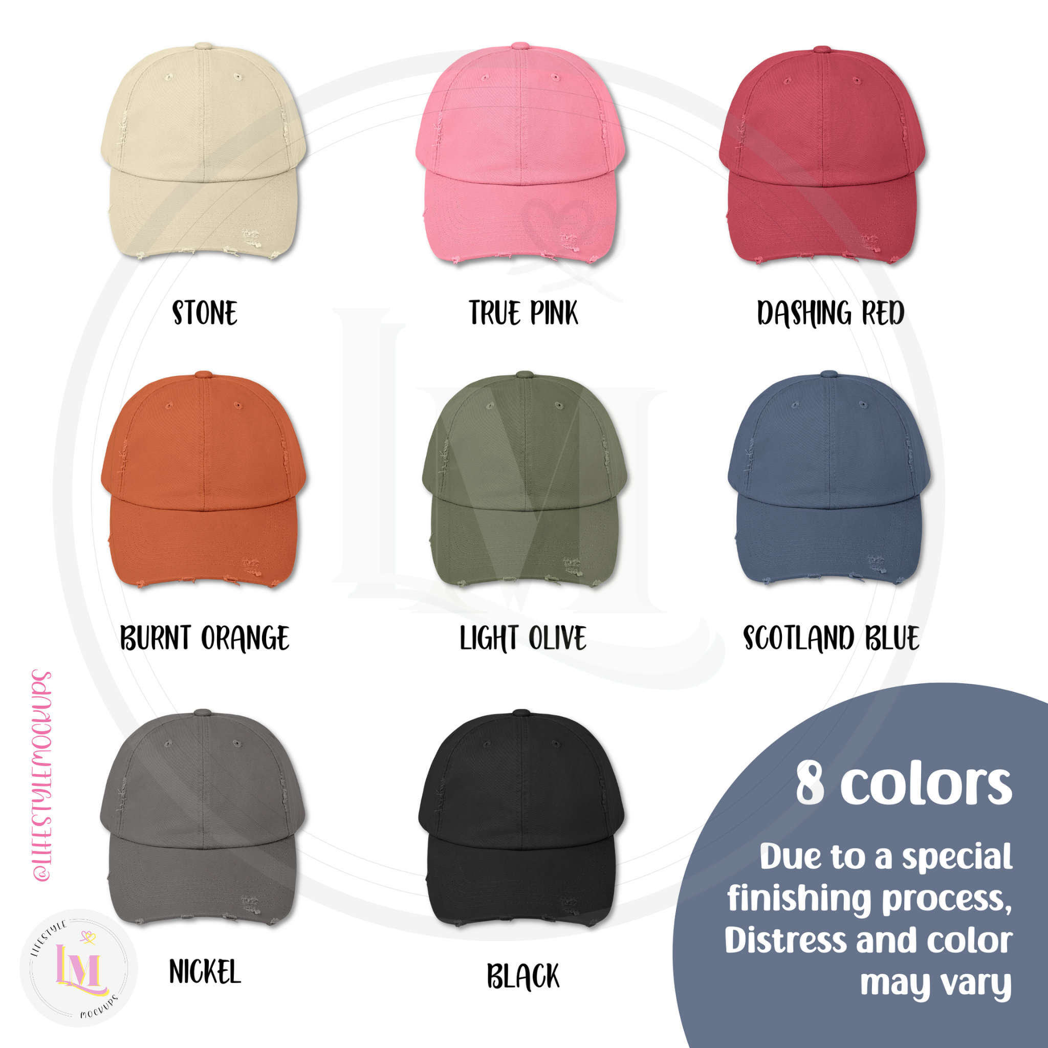 DT600 DISTRESSED CAP Mockup Bundle,transparent Png Dad Hat Bundle ...