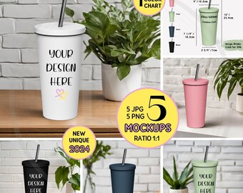 20oz TUMBLER Mockup Bundle Tumbler with Straw Mockup Printful 20oz Insulated Tumbler Mock up, Printful Tumbler Size Chart Digital Download