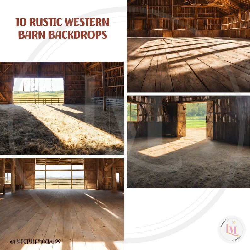 WESTERN BACKGROUND Bundle, Rustic Western Barn Backdrops, Western ...