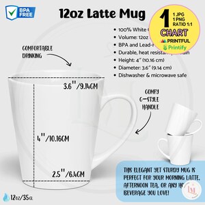 12oz Mug Dimensions - Etsy