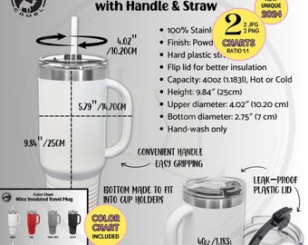 40oz POLAR CAMEL Travel Mug Size Chart Printify 40oz Tumbler Color Chart Polar Camel 40 oz Insulated Travel Mug, 40oz Color Chart Digital