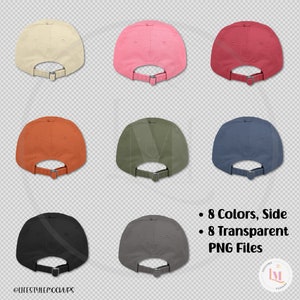 Transparent png product images, back of District DT600 Unisex Distressed Cap. 8 colors. Instant digital download for Etsy listings, Amazon Product Listings, Walmart Product Listings, Shopify, WebDesign, Social Media. From LifestyleMockupsByM Etsy.