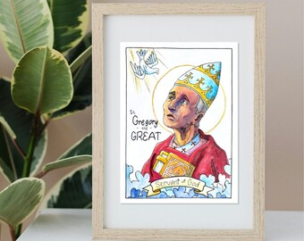 St. Gregory the Great: 5"x7" Luster or Watercolor Print